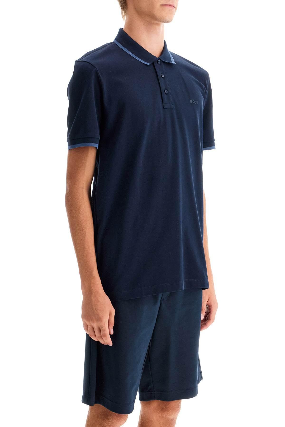 HUGO BOSS Polo Shirt With Contrasting Edges In Blue Product Image