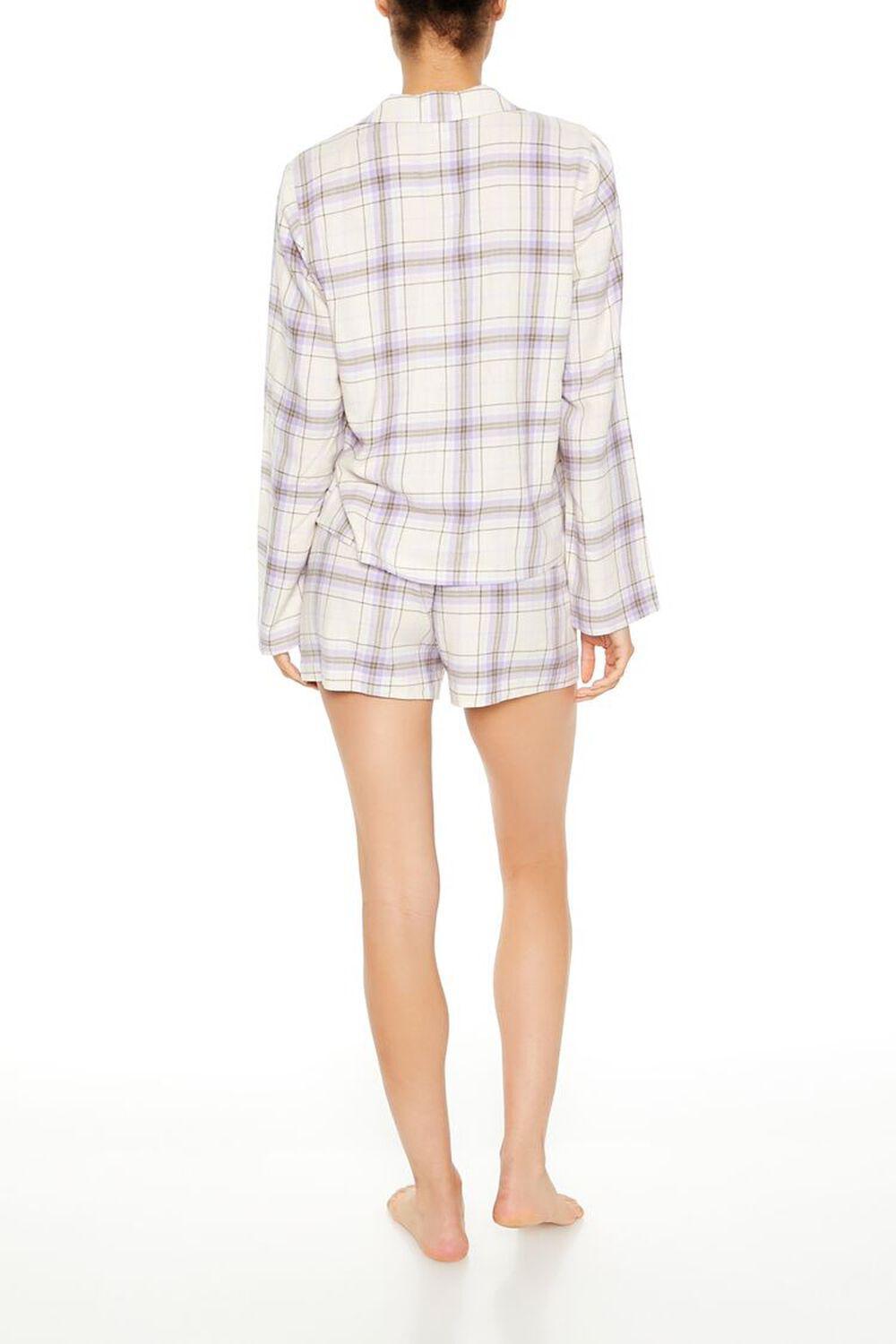 Flannel Shirt & Shorts Pajama Set | Forever 21 Product Image