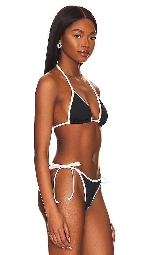 L*SPACE Lotus Bikini Top in Black. - size M (also in L, S, XL, XS) Product Image