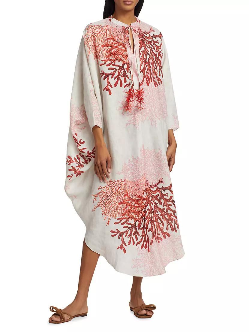 Elea Silk Coral Print Tunic Dress Product Image