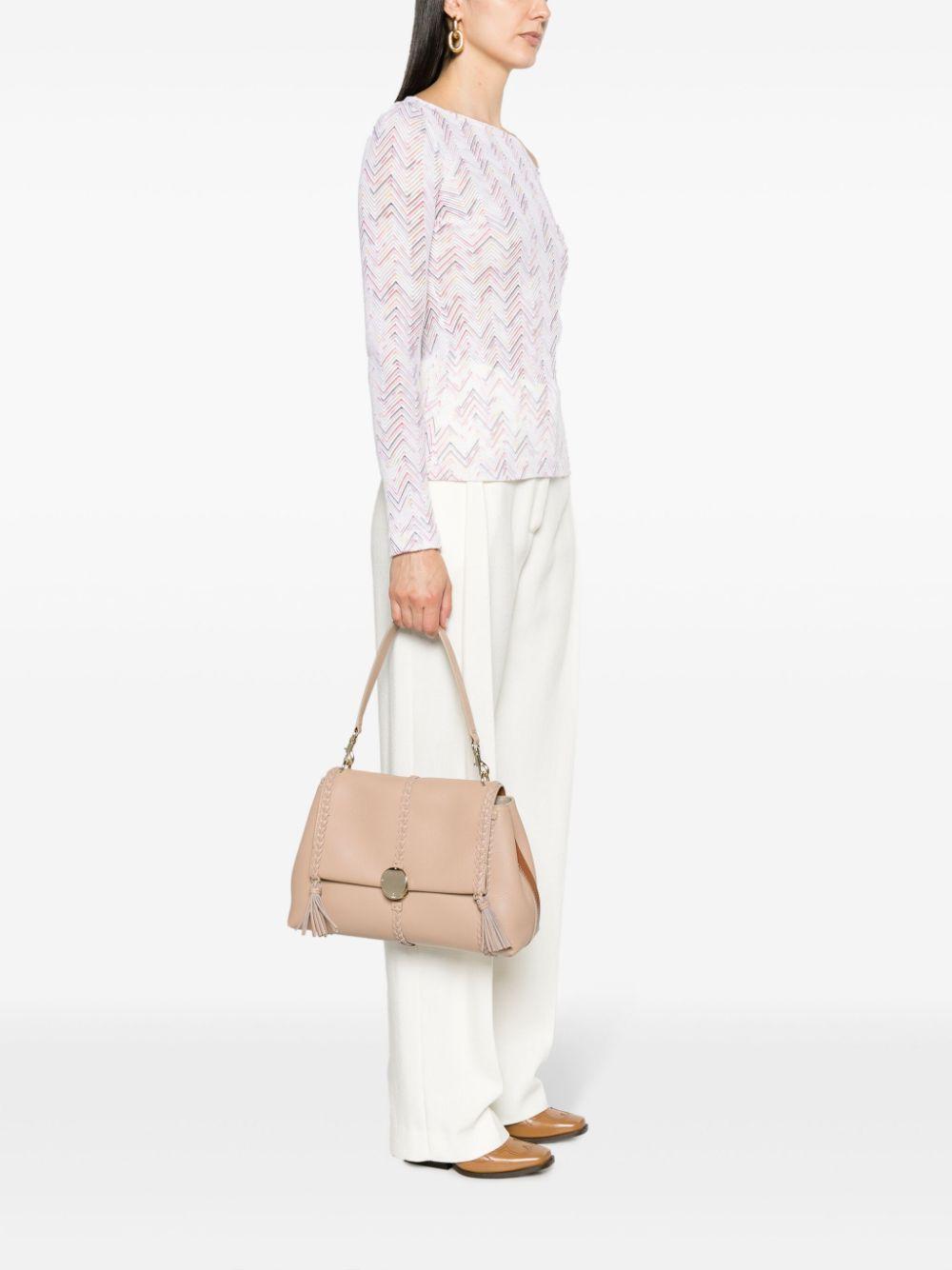 Penelope Leather Shoulder Bag In Neutrals Product Image