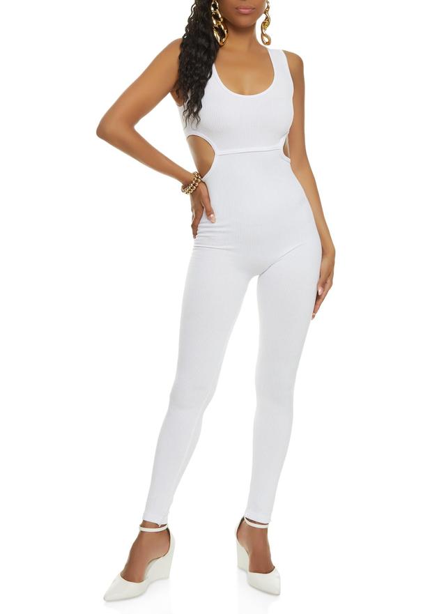 Womens Scoop Neck Cut Out Tank Jumpsuit Product Image