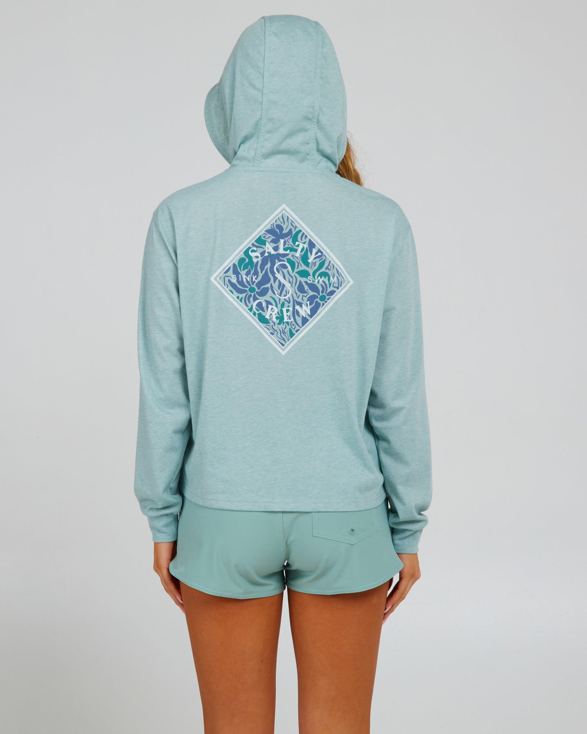 Floral Tippet Tech Hoody - Cloud Blue Female Product Image