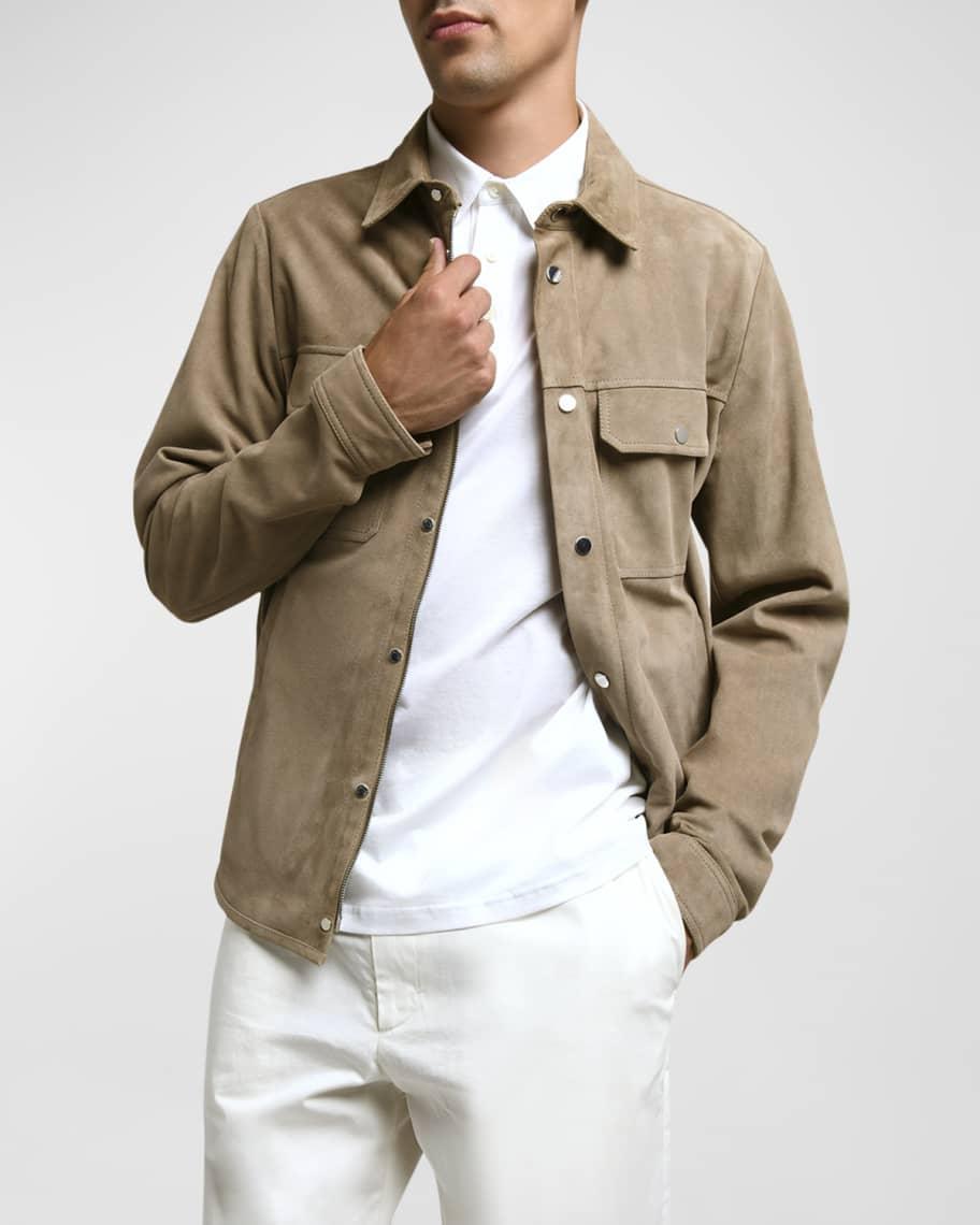 Mens Suede Snap-Front Overshirt Product Image