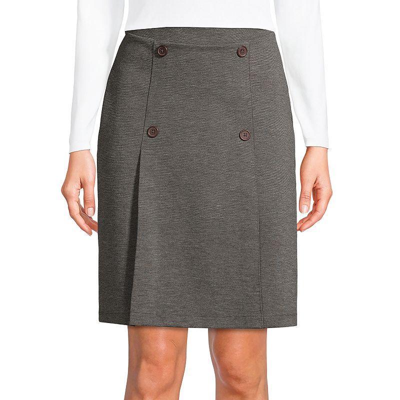 Womens Lands End School Uniform Ponte Button Front Skort Classic Blue Product Image