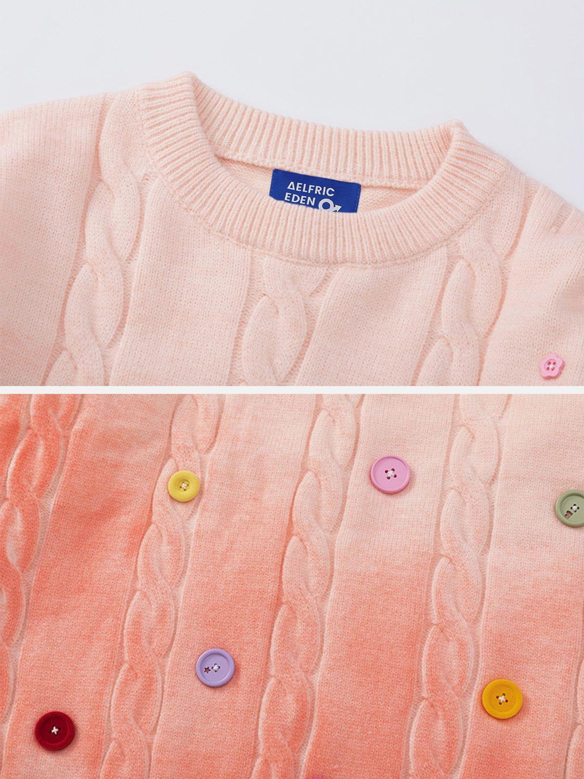 Aelfric Eden Gradient Color Button Sweater Product Image