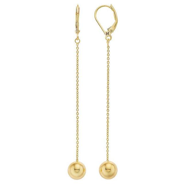 Womens Unbranded 8MM DANGLE BEAD EARRINGS, Womens, 14k Gold Product Image