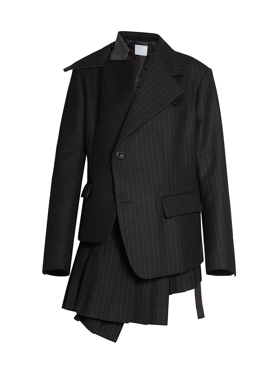 Womens Chalk Stripe & Wool Melton Jacket Product Image