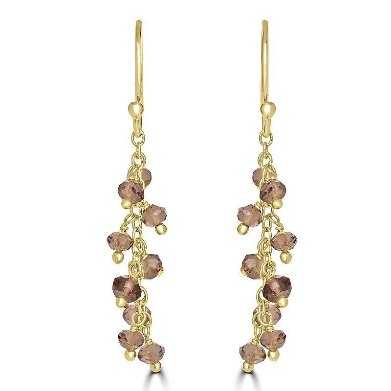 Gemistry 14k Gold Over Sterling Silver Gemstone Beaded Drop Earrings, Womens Product Image