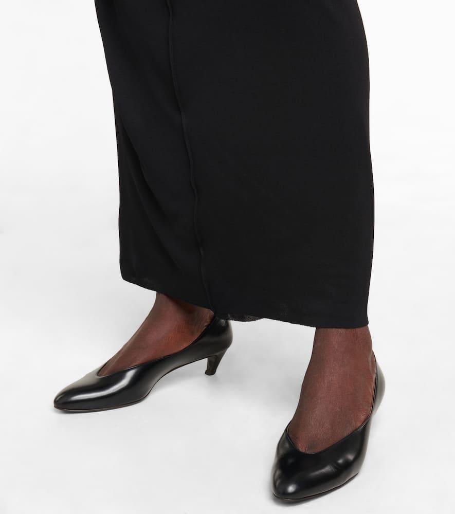 THE ROW Almond Leather Pumps In Black Product Image