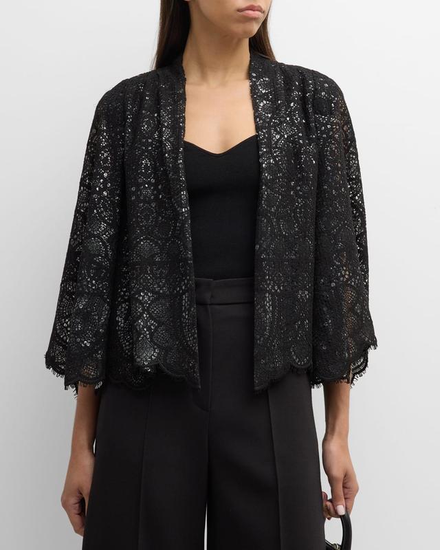 Womens Delilah Sequined Chatilly Lace Jacket Product Image