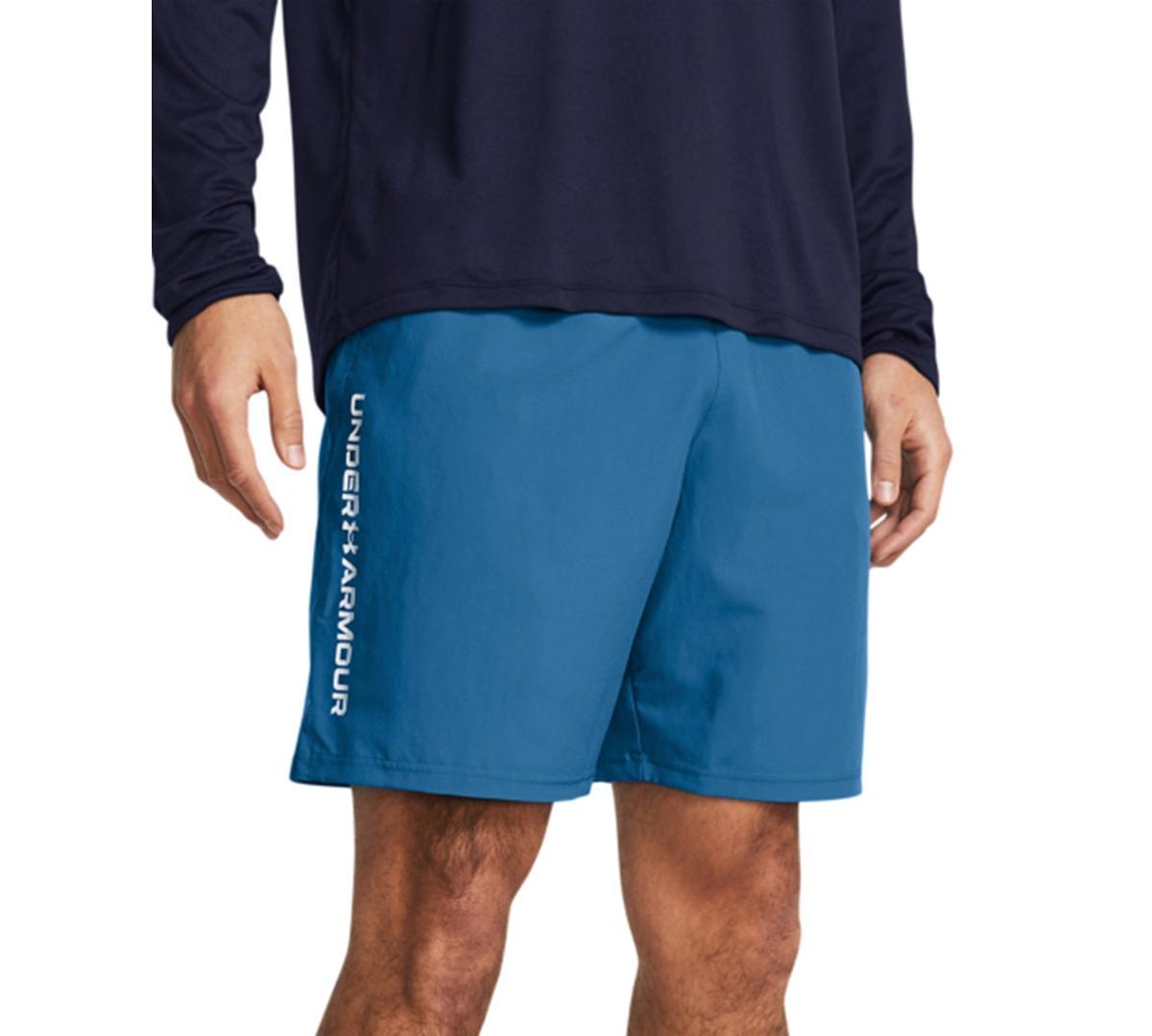 Under Armour Mens Moisture-Wicking Logo-Print 8-1/4 Tech Shorts - Castlerock Gray Product Image