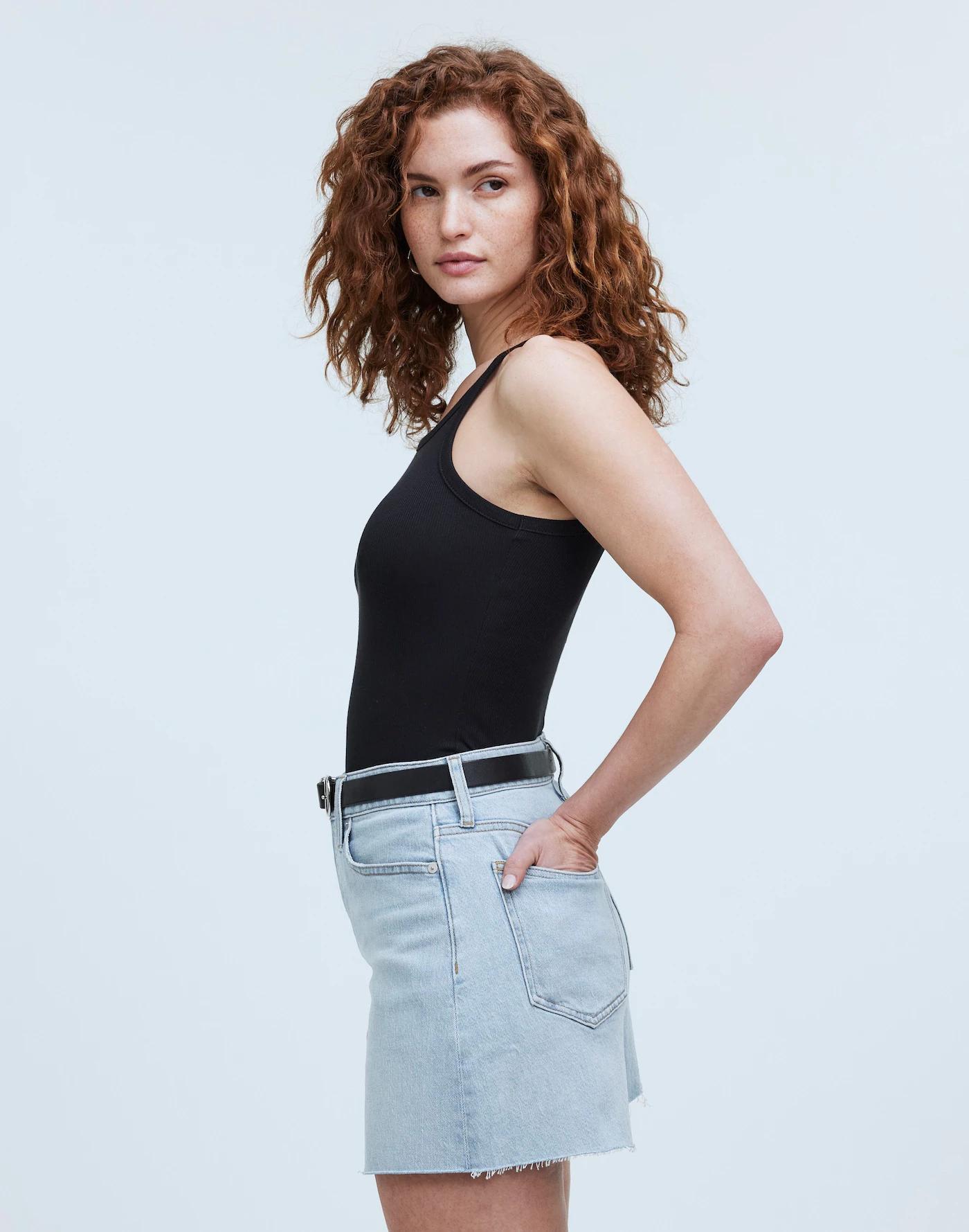 The Curvy Perfect Vintage Jean Short in Fitzgerald Wash: Raw Hem Edition Product Image