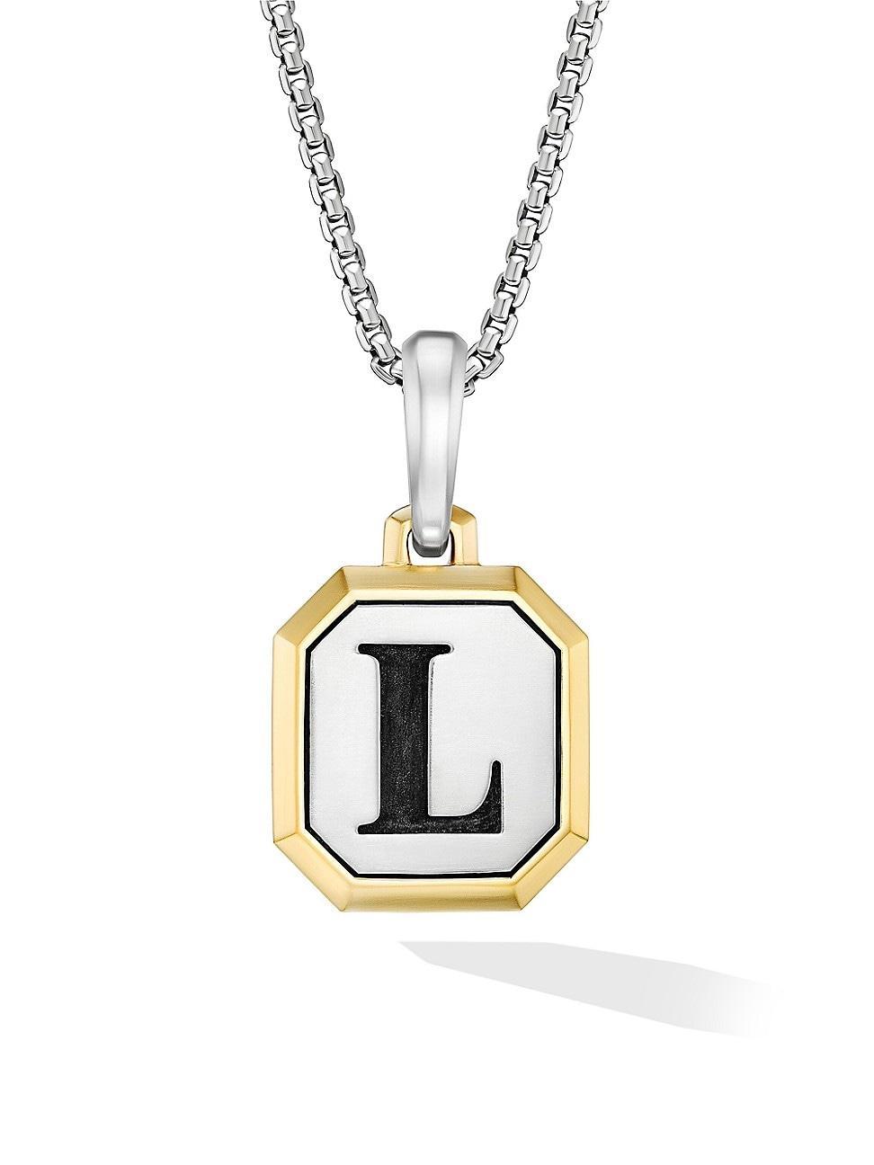 Mens Initial Amulet in Sterling Silver Product Image