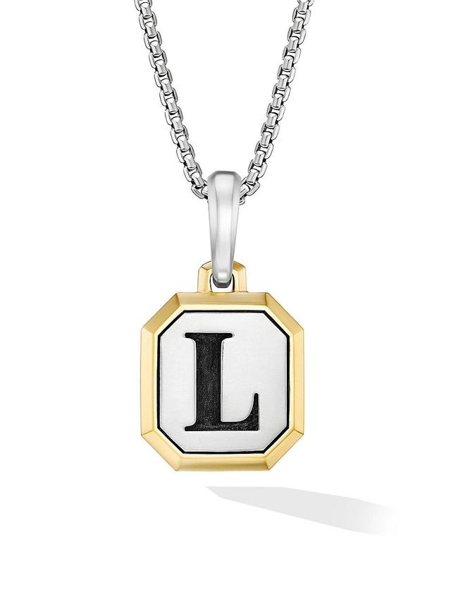 Mens Initial Amulet in Sterling Silver Product Image