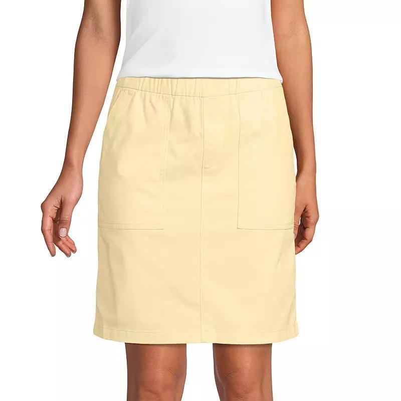 Petite Lands End Pull On Chino Skort, Womens Brown Product Image