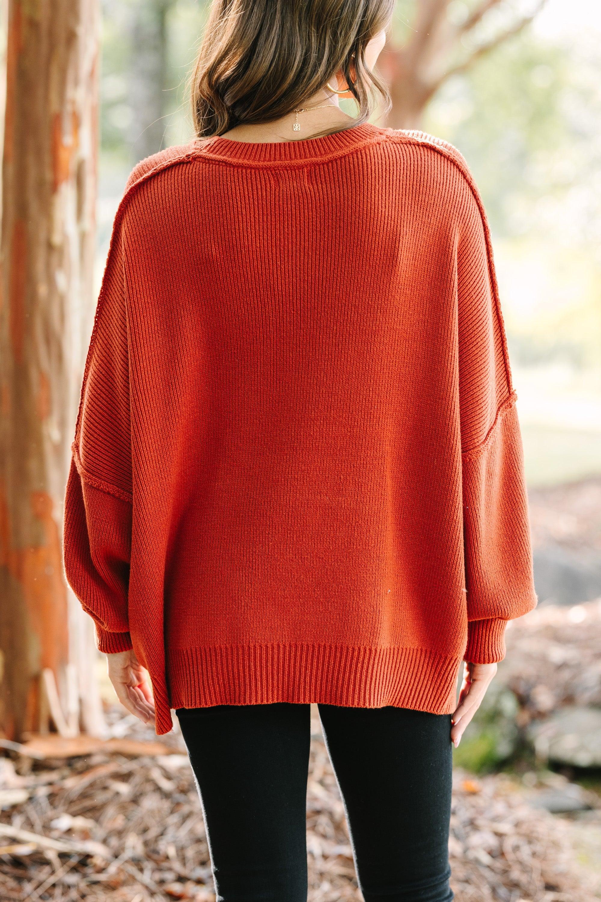 Give You Joy Clay Orange Dolman Sweater Female Product Image