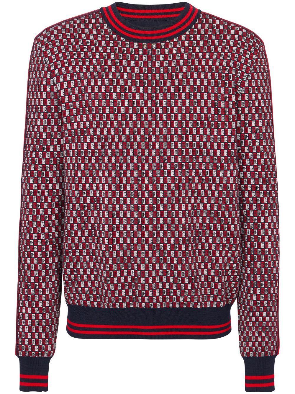 Karierter Pullover Mit Monogramm In Multicolor Product Image