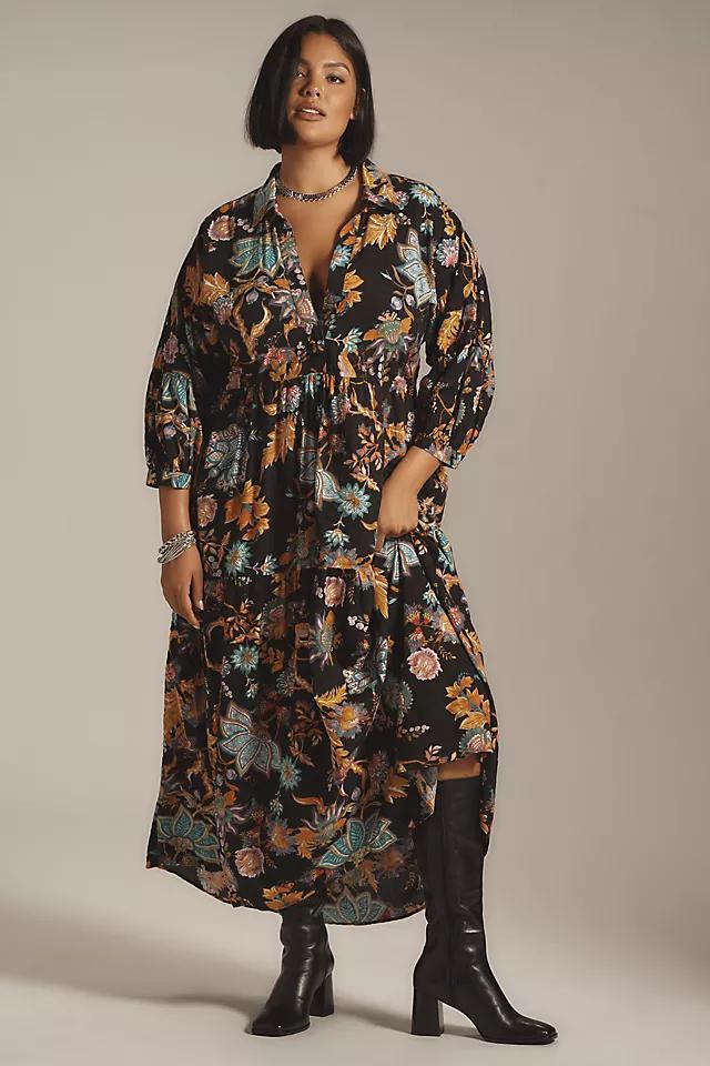 The Carolita Printed Tiered Shirt Dress Product Image