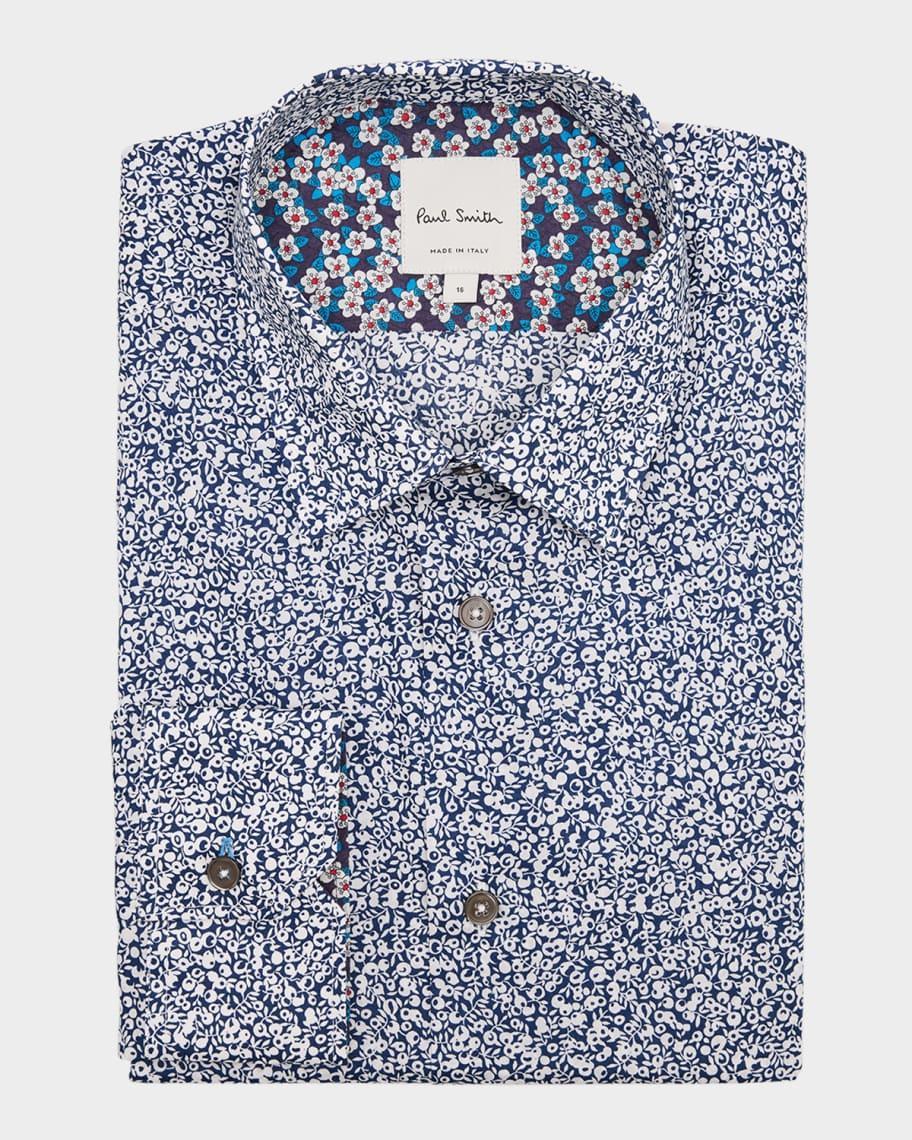 Men's Organic Cotton Micro-Floral Dress Shirt Product Image