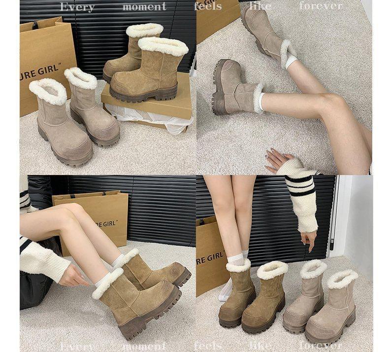 Platform Fleece Lined Short Snow Boots Product Image