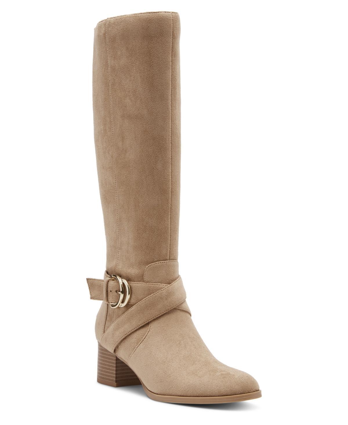 Anne Klein Womens Maelie Tall Microsuede Regular Calf Boot Product Image