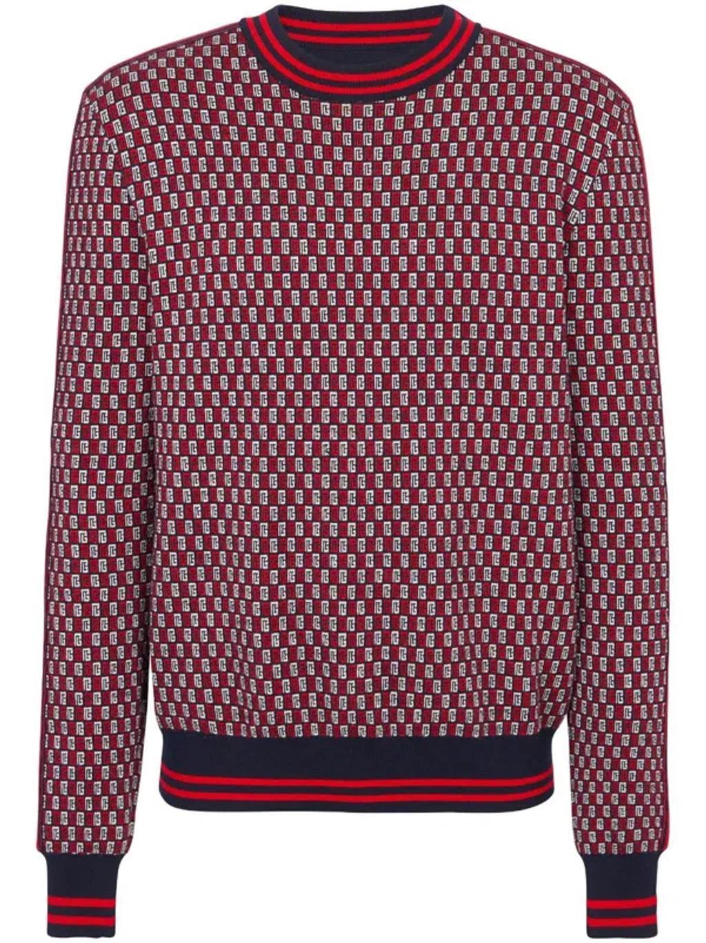 Karierter Pullover Mit Monogramm In Multicolor Product Image