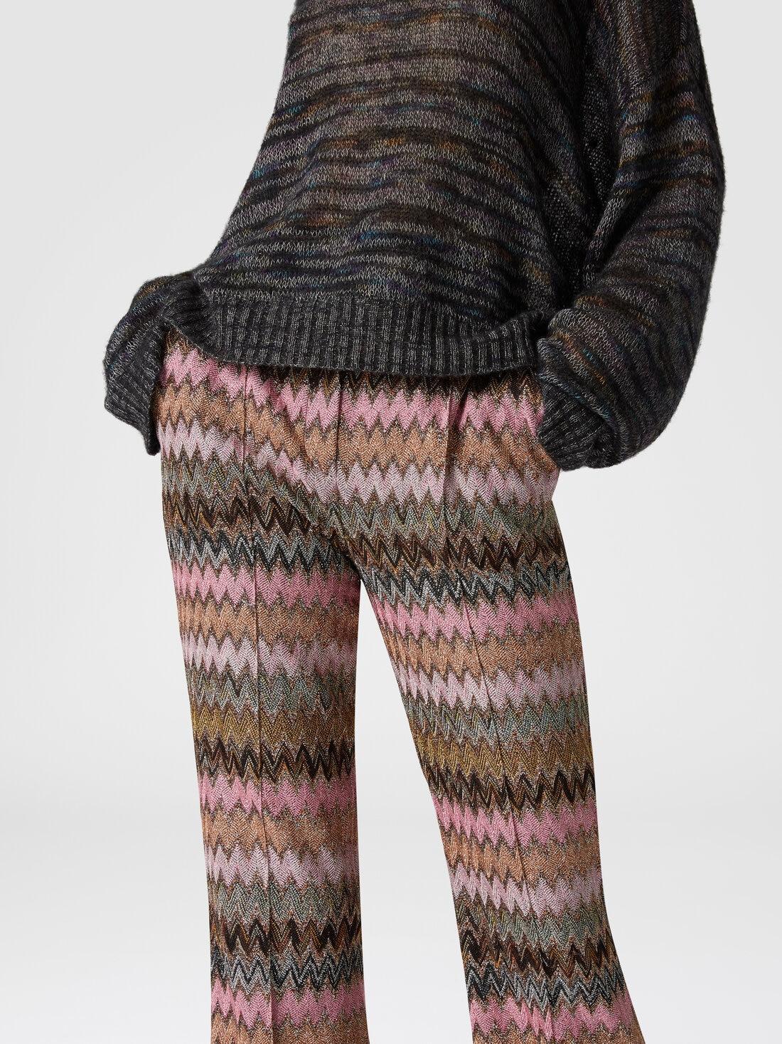 Zigzag lamé viscose blend cropped trousers Multicoloured | Missoni Product Image