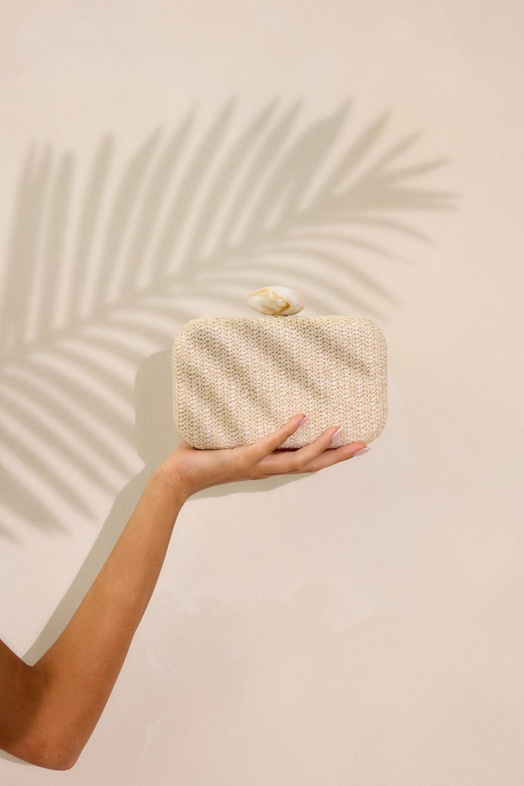 Wuthering Moors Beige Woven Clutch Product Image