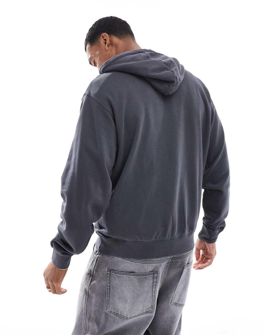 Jack & Jones super oversized hoodie in washed gray Product Image