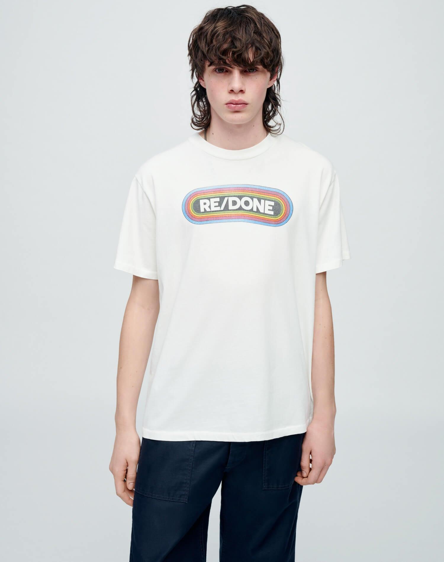 Loose "Rainbow" Tee - Old White Product Image