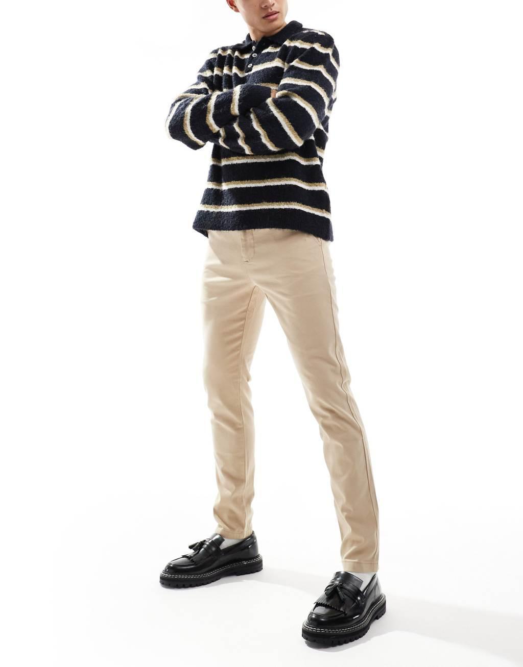 ASOS DESIGN Essential skinny chinos in beige Product Image