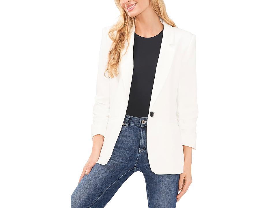 CeCe Relaxed 3/4 Sleeve Blazer (New Ivory) Women's Jacket Product Image