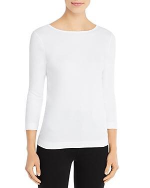 Three Dots Three-Quarter-Sleeve Cotton Tee Product Image