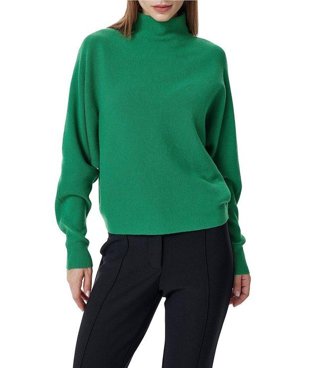 Greige Mock Neckline Long Sleeve Sweater Product Image