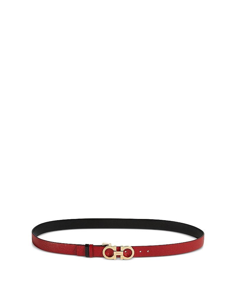 FERRAGAMO Double Gancio Reversible Leather Belt Product Image