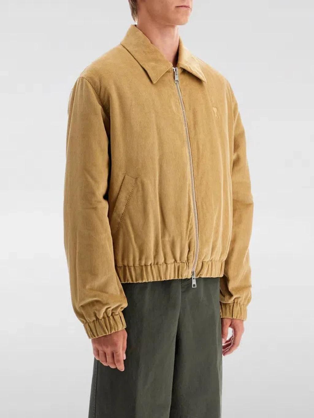 AMI ALEXANDRE MATTIUSSI Ami De Caur Cotton Corduroy Jacket In Beige Product Image