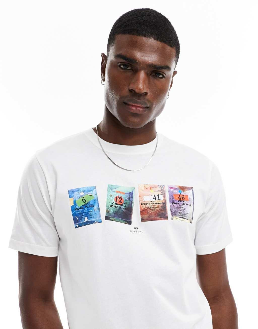 PS Paul Smith T-shirt with cards print in white Product Image