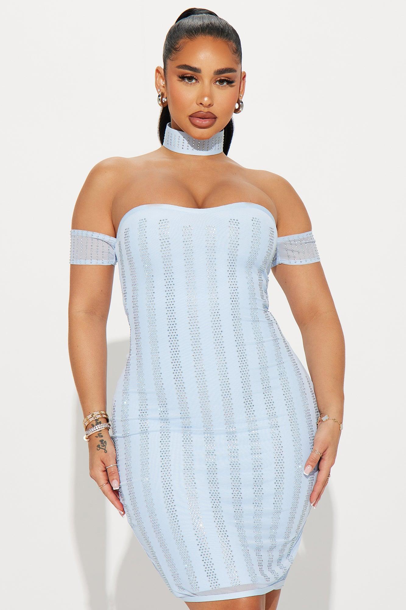 Celestial Bandage Midi Dress - Light Blue Product Image