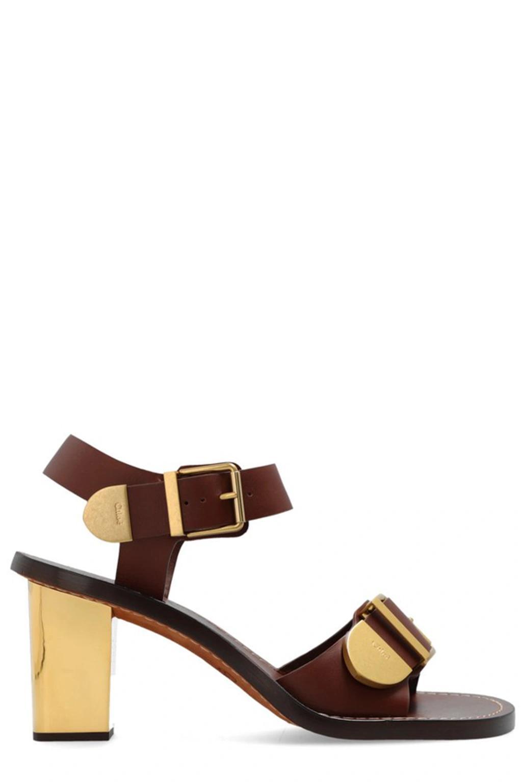 Rebecca Buckeld Leather Sandals In Brown Product Image