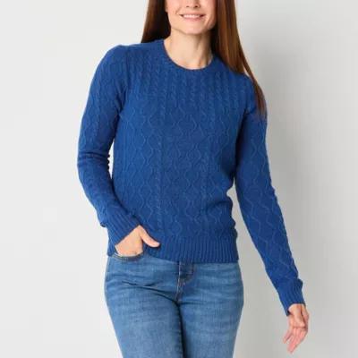 St. John's Bay Tall Womens Crew Neck Long Sleeve Pullover Sweater Product Image