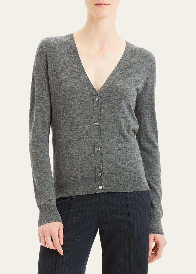 Theory V-Neck Cardigan in Regal Wool  - NEW IVORY - female - Size: Small Product Image