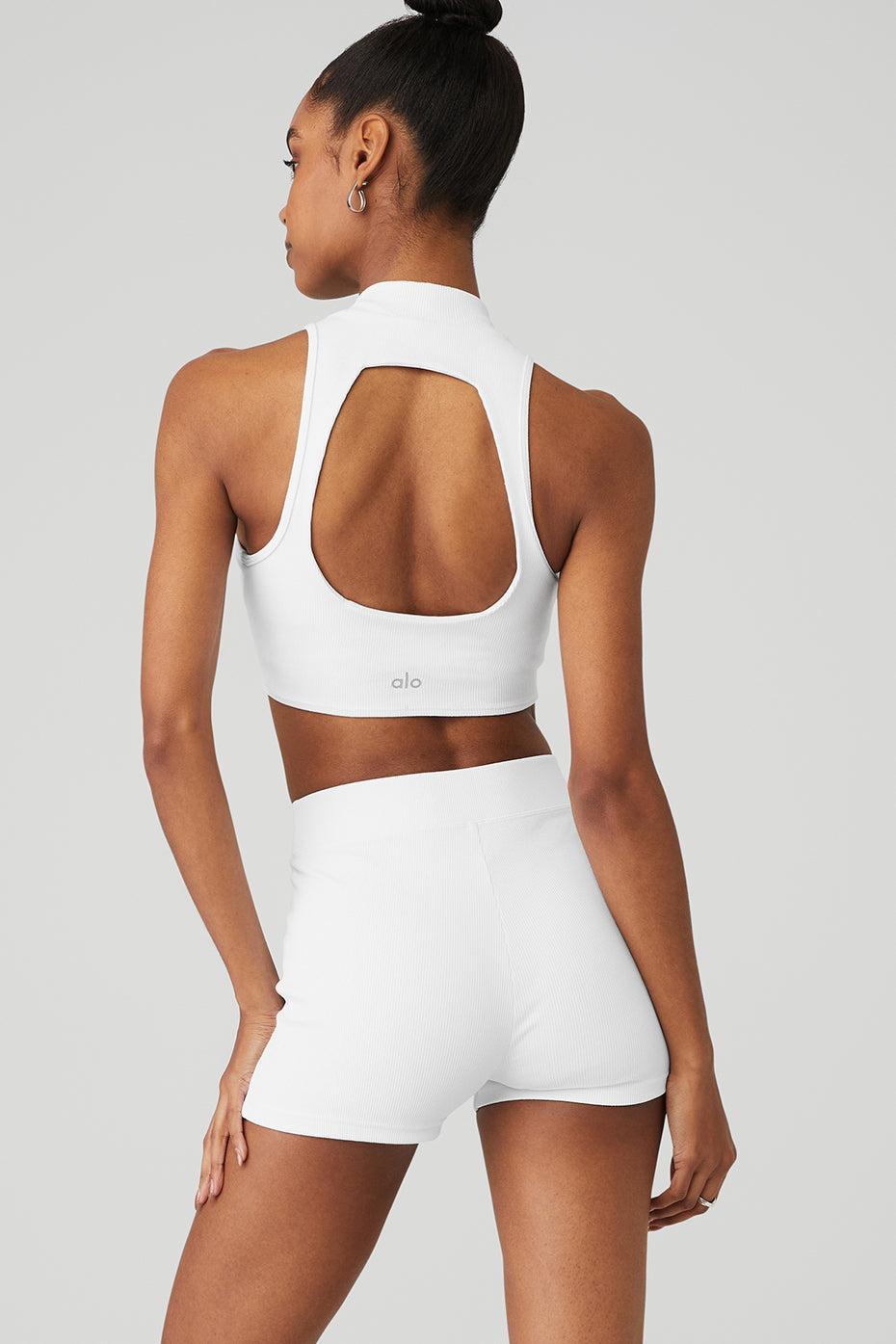 Goddess Rib Cropped Dynamite Tank - White Product Image