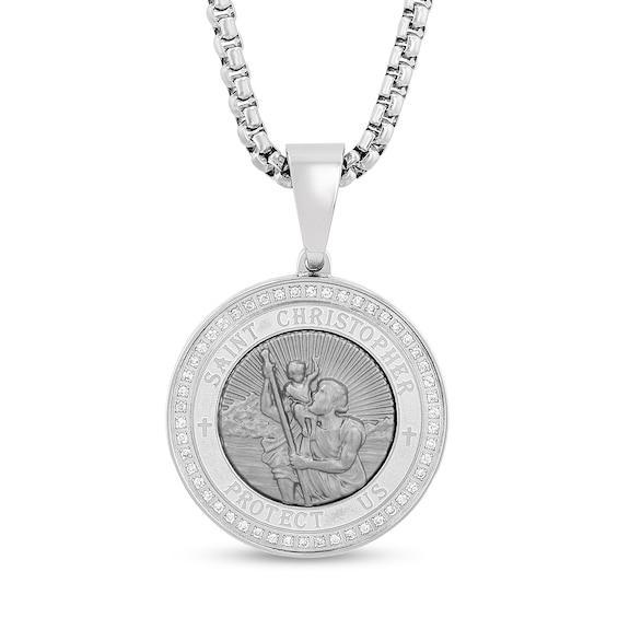 Men's 1/4 CT. T.w. Diamond Saint Christopher Medallion Product Image