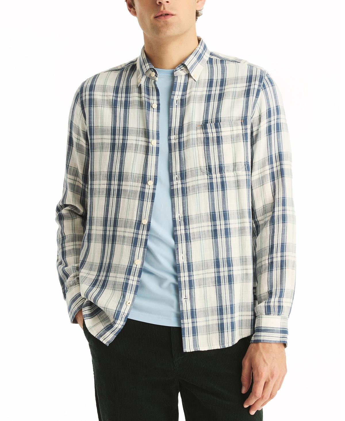 Nautica Mens Classic-Fit Plaid Button-Down Twill Shirt Product Image