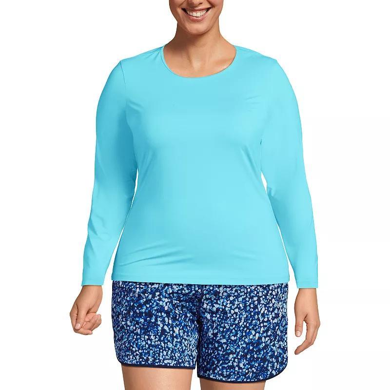 Plus Size Lands End UPF 50 Long Sleeve Rash Guard, Womens Product Image