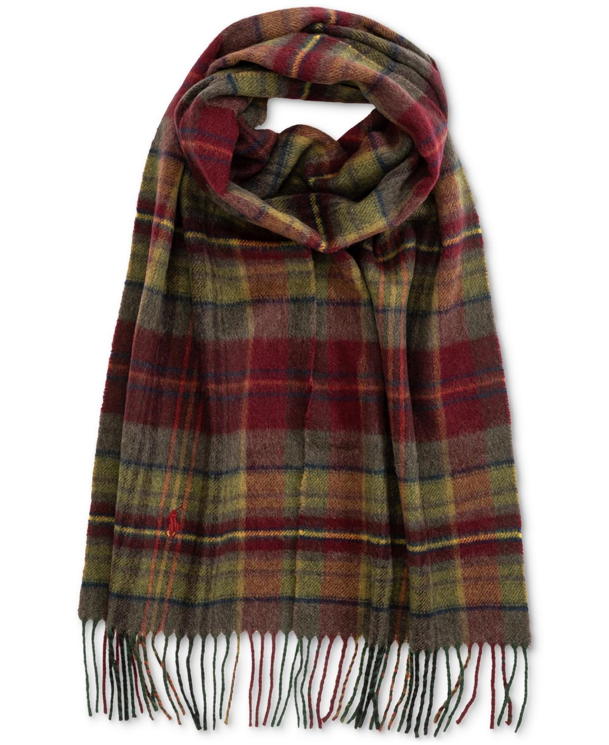 POLO RALPH LAUREN Men's Cashmere Blend Plaid Scarf In Green Plaid Product Image