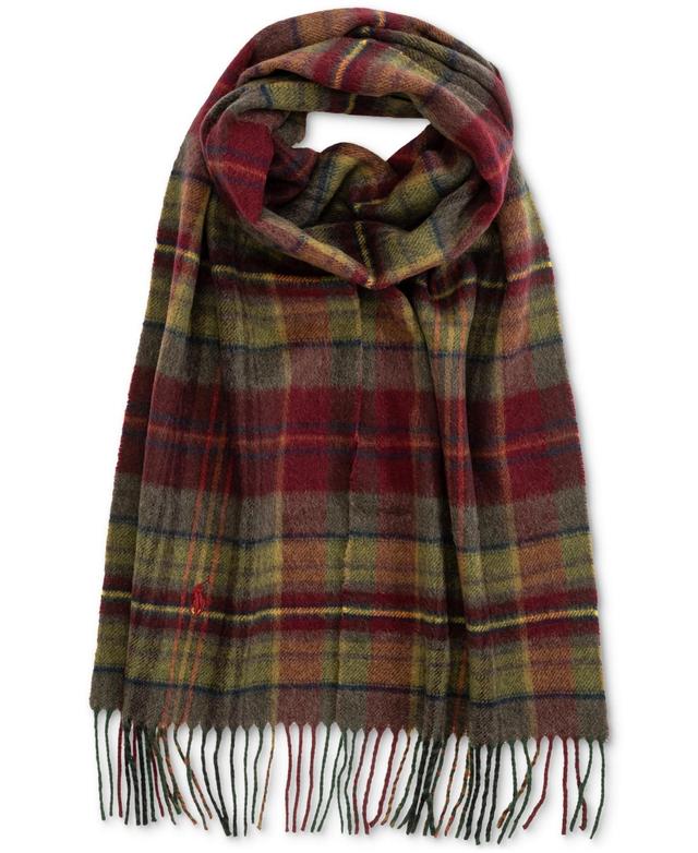 POLO RALPH LAUREN Men's Cashmere Blend Plaid Scarf In Green Plaid Product Image