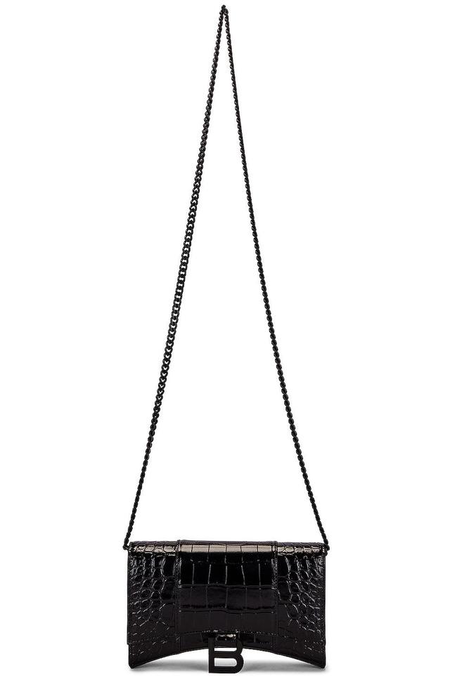 Balenciaga Hourglass Wallet on Chain Bag Black.. Product Image