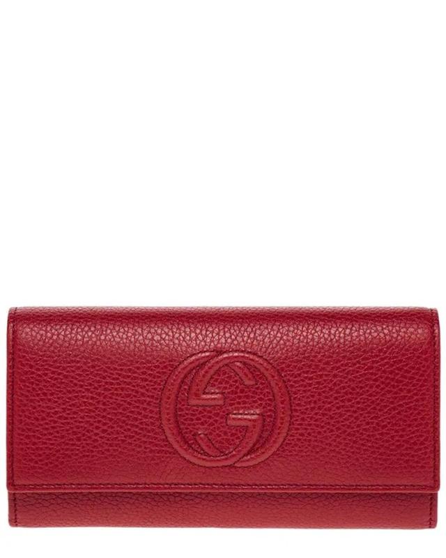 Soho Leather Continental Wallet In Red Product Image